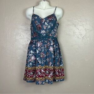 Three Hearts Blue‎ Pink Sundress Sleeveless Mini